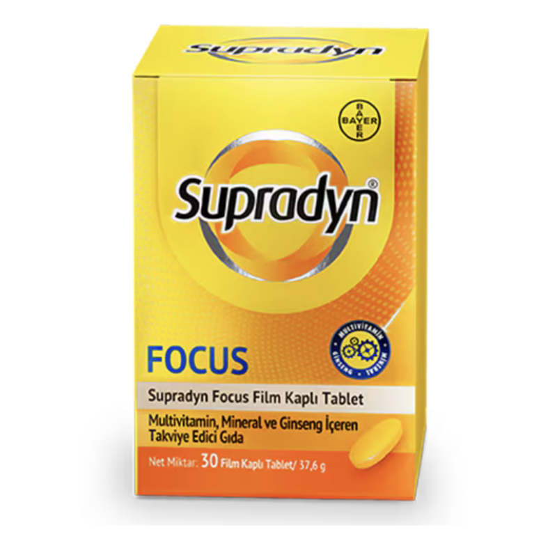 Supradyn® Focus, 12 Vitamin, 9 Mineral, Ginseng ve Polifenol